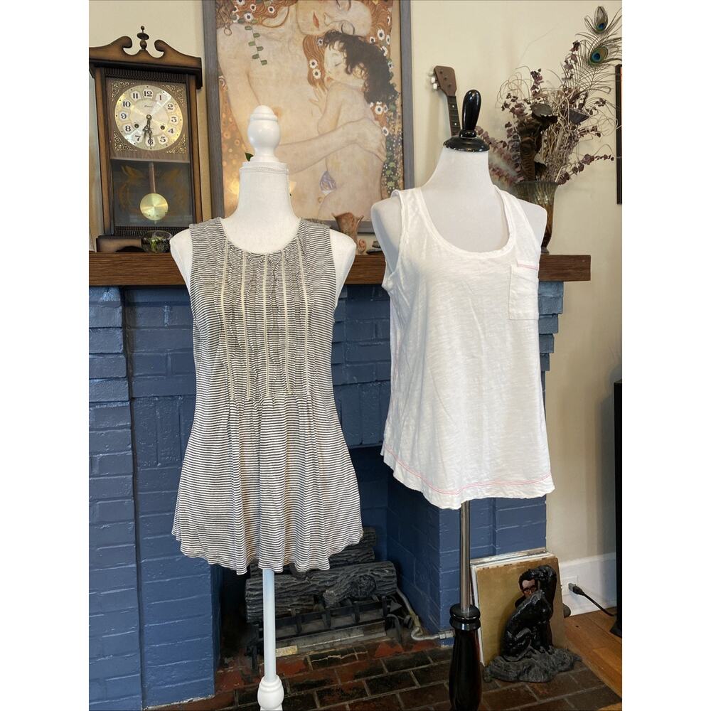 Anthropologie XS S Tank Shirts Akemi +Kin Cotton Lot Of Two Boho Basics